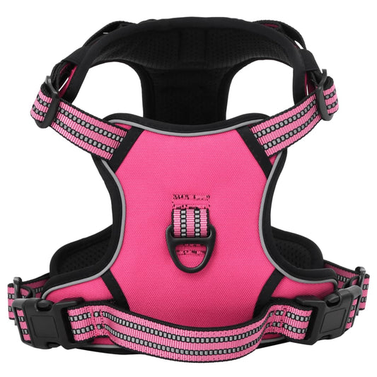 Harnais pour chien avec laisse et collier réglables rose XL