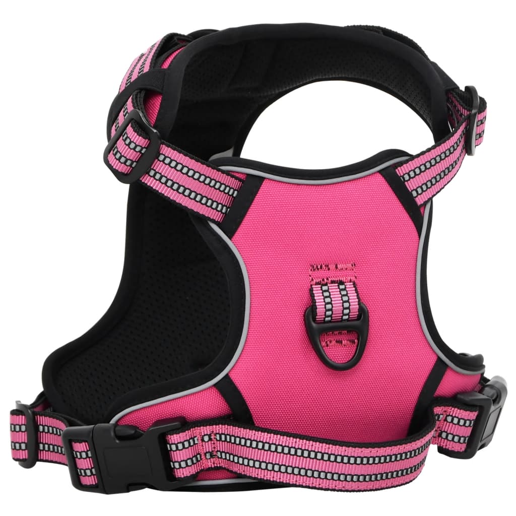 Harnais pour chien avec laisse et collier réglables rose XL