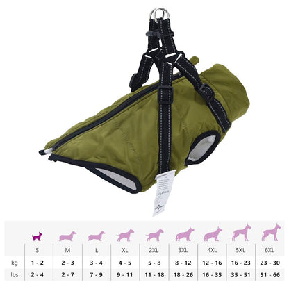 Manteau pour chiens avec harnais imperméable réfléchissant S