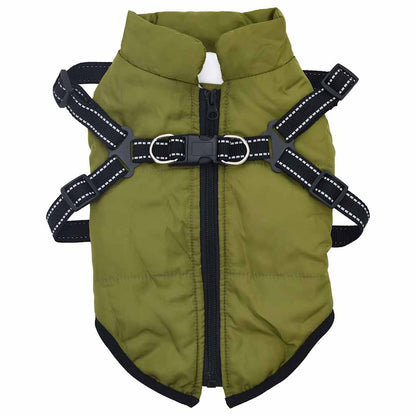 Manteau pour chiens avec harnais imperméable réfléchissant M