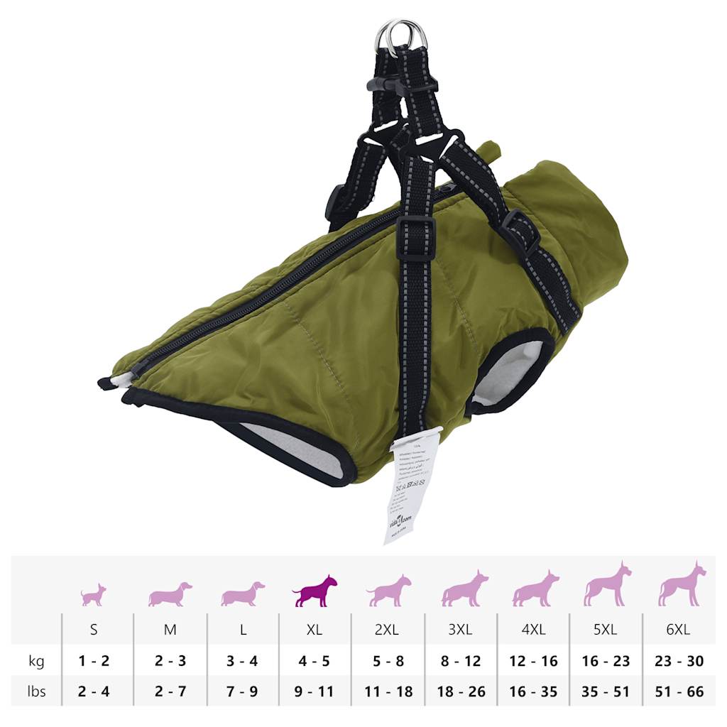 Manteau pour chiens avec harnais imperméable réfléchissant XL