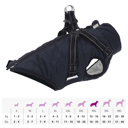 Manteau pour chiens avec harnais imperméable réfléchissant S