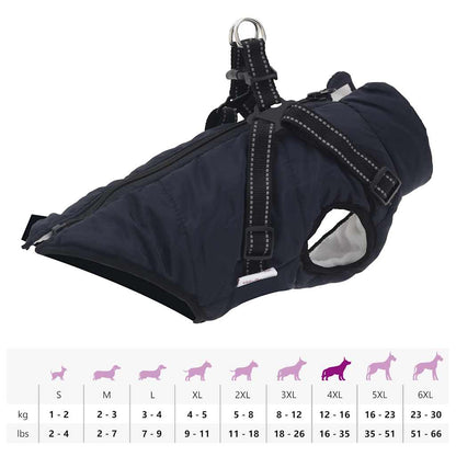 Manteau pour chiens avec harnais imperméable réfléchissant M