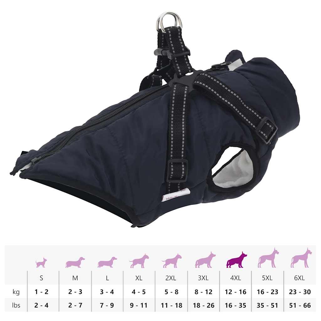 Manteau pour chiens avec harnais imperméable réfléchissant 5XL