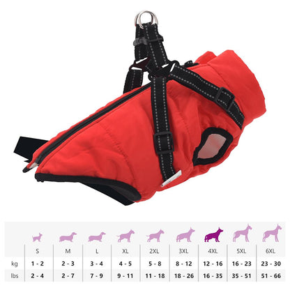 Manteau pour chiens avec harnais imperméable réfléchissant XL