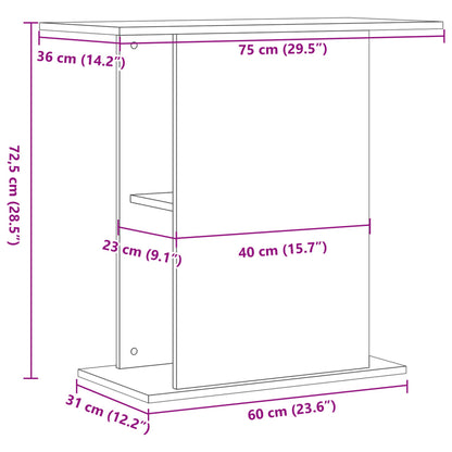 Support d'aquarium chêne artisanal 36x75x72,5cm bois ingénierie